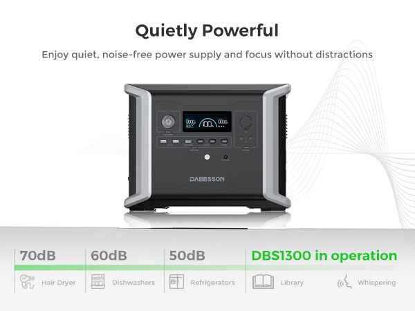 Dabbsson 1200W 1330Wh Power Station LiFePO4 Battery Expandable for Home Camping