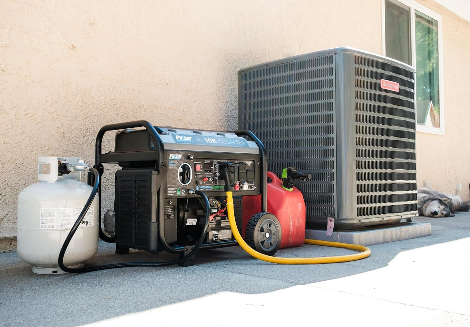 GD10KBN 10500W Dual Fuel Home Backup Portable Inverter Generator with Wheel Kit