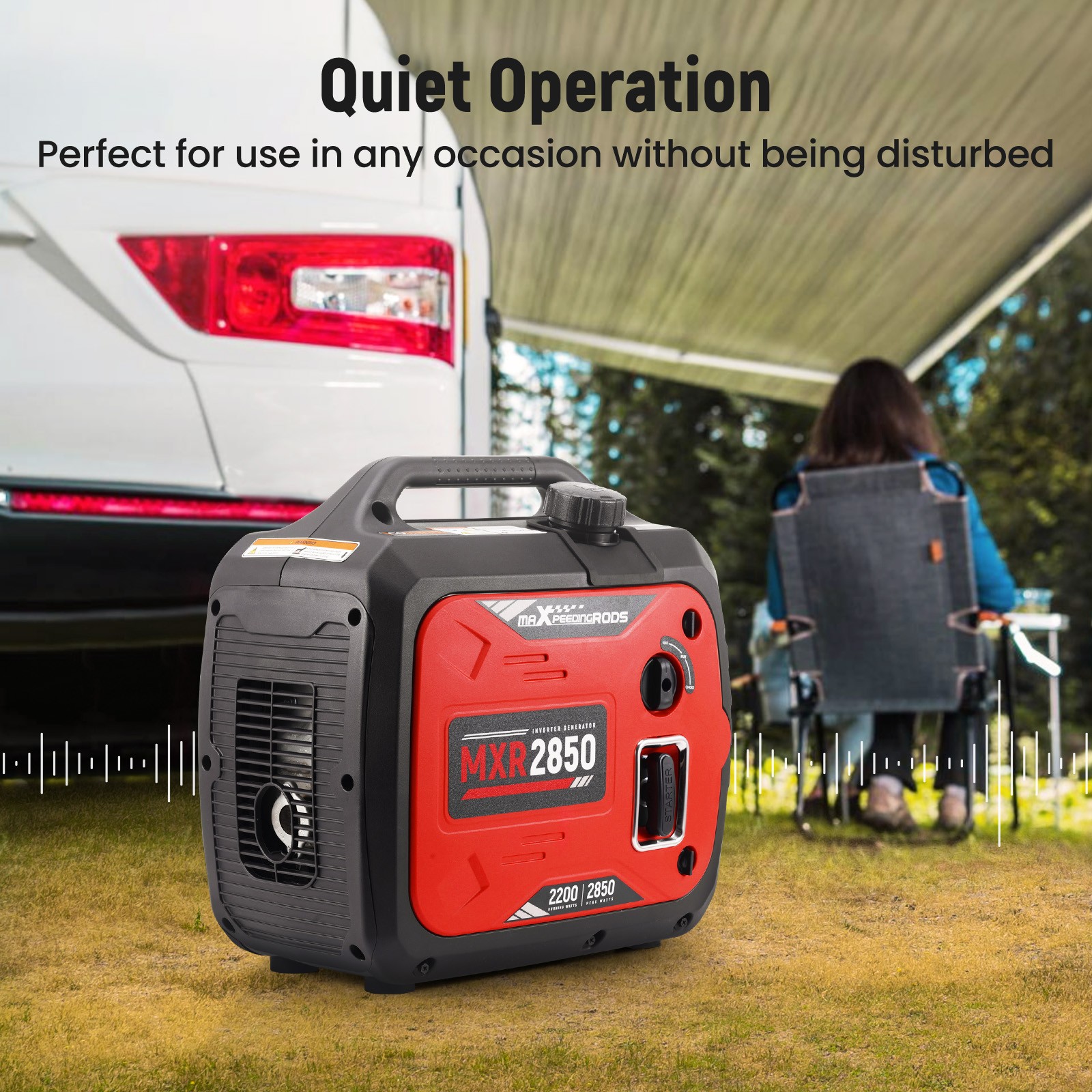 2850W Portable Inverter Generator Gasoline 18KG For RV Travel Camping