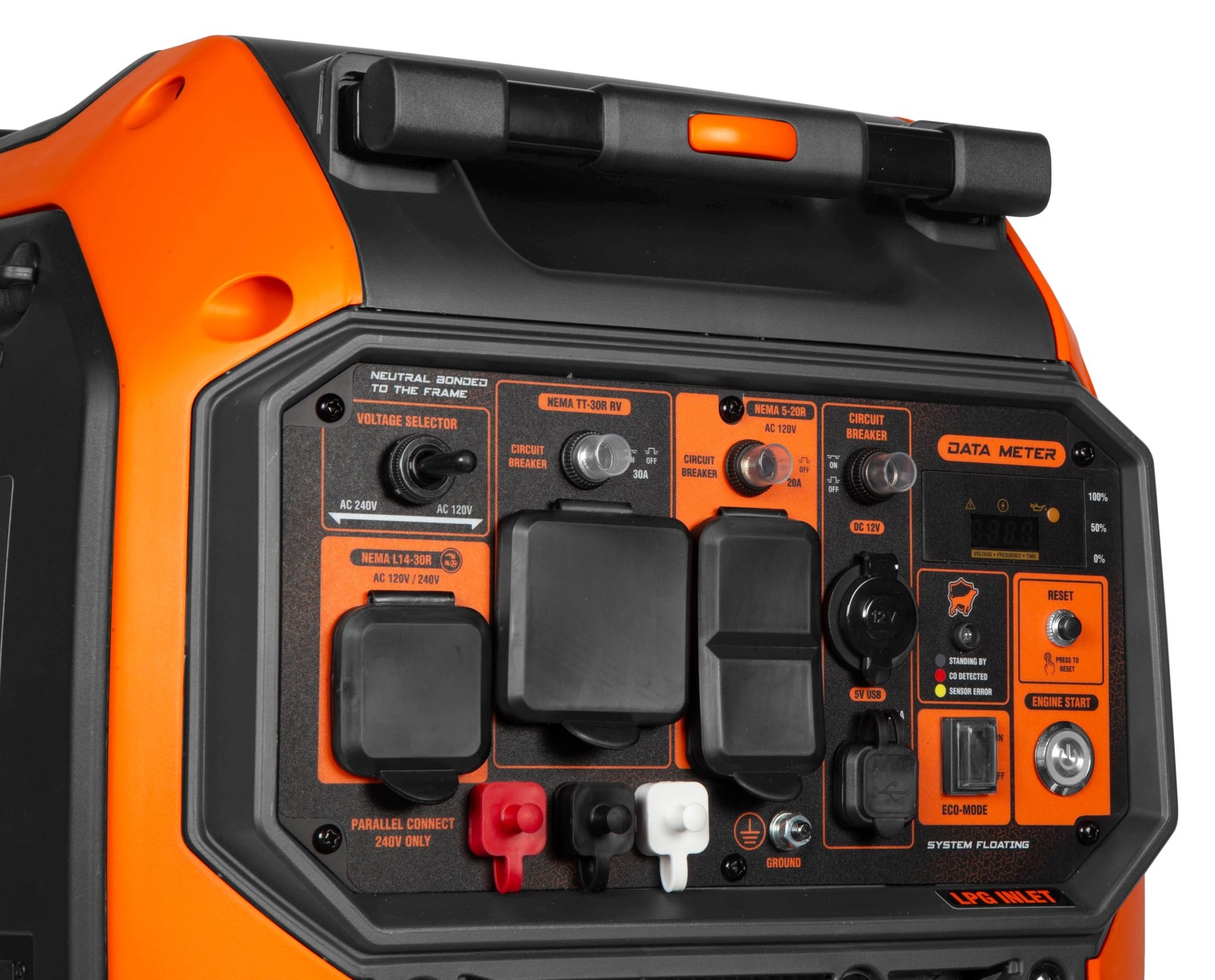 WEN 6800-Watt Dual Fuel 6800W + 240V + Electric Start, Orange