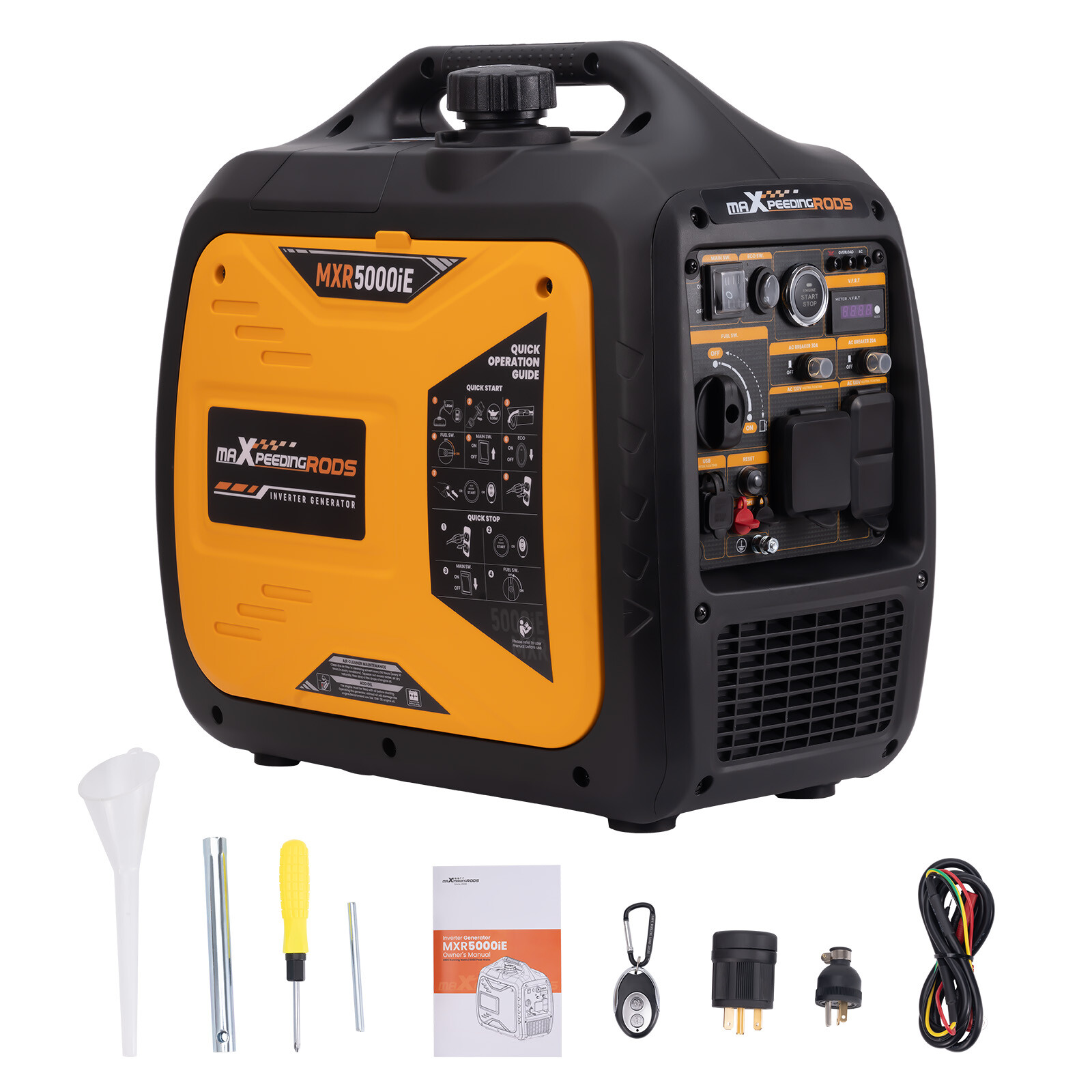 Gas Powered Generator 5000W Peak Digital Display Electric Remote Start RV Ready