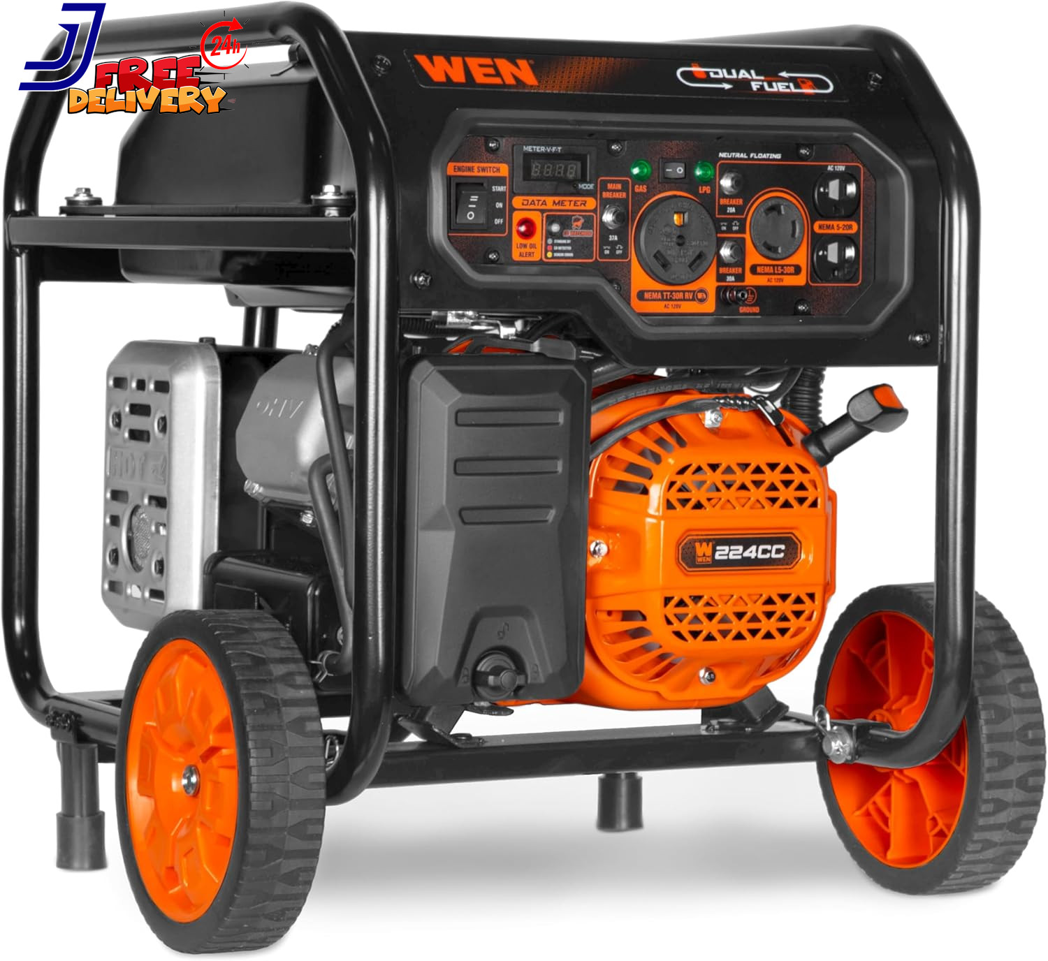 5,600-W Portable RV Ready Dual Fuel Gas Generator Electric Start CO Sensor