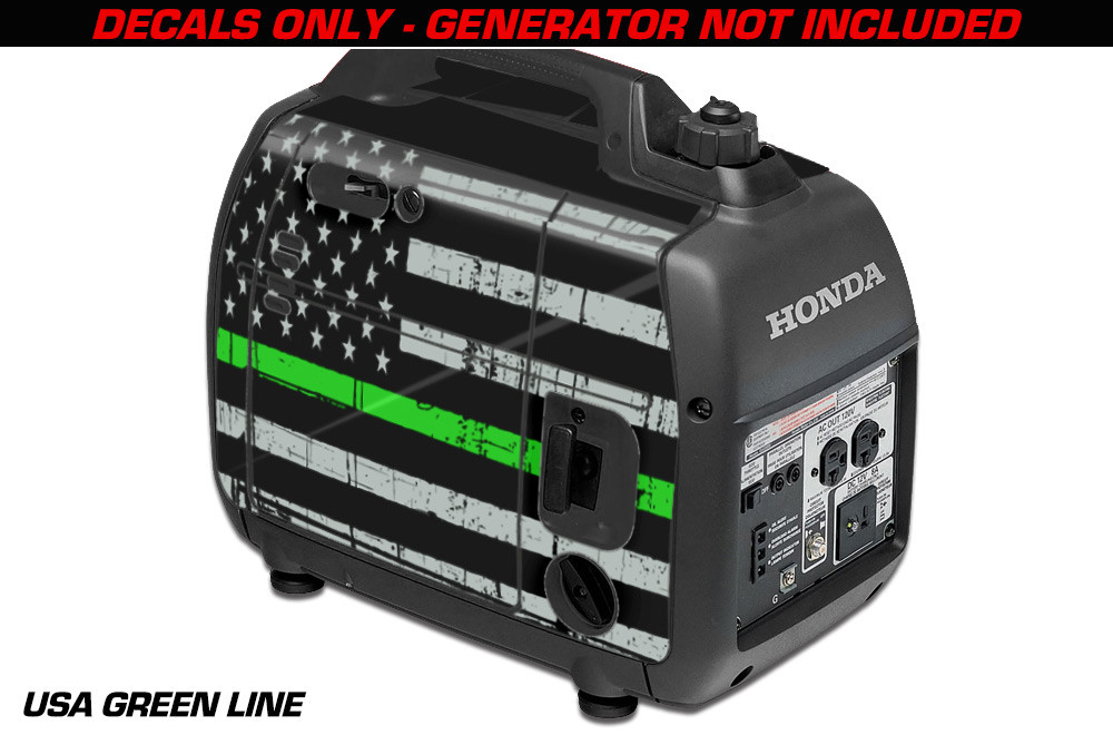 Decal Wrap For Honda EU2000i Skin Camping Generator Engine Sticker USA GREEN LNE