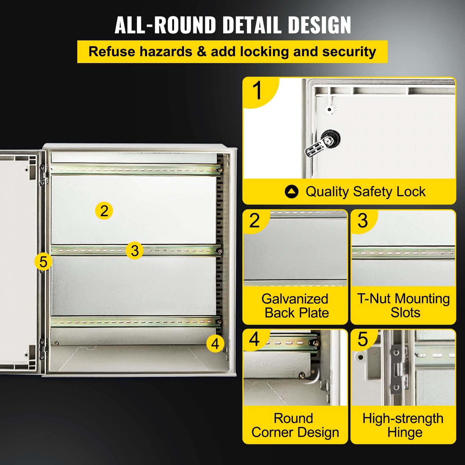 NEMA Steel Case, 24x20x9” NEMA 4X Fiberglass Electric Enclosure, IP66 Water &