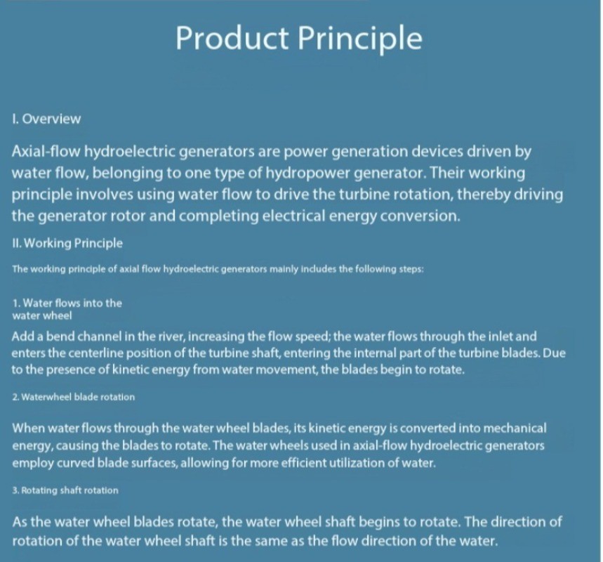 Micro Axial-Flow Hydroelectric Generator Vortex Hydroelectric Generator