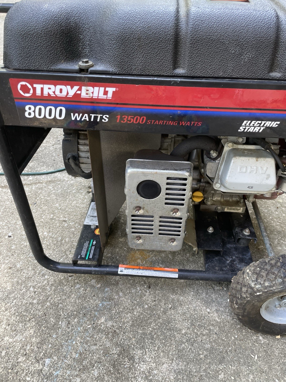 Troybilt 8000w Generator Works Great New Battery