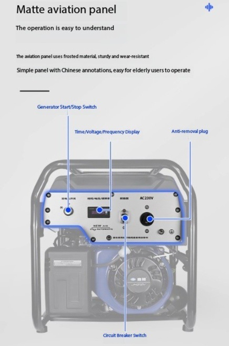 Smart Flashlight-Start Gasoline Generator 3kW/5kW/7kW Single-Phase 220V