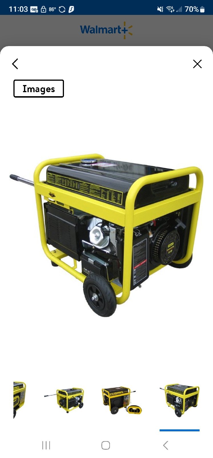 Stanley 8000-watt 10,000-watt Surge Black/Yellow All-weather Electric Start Gene
