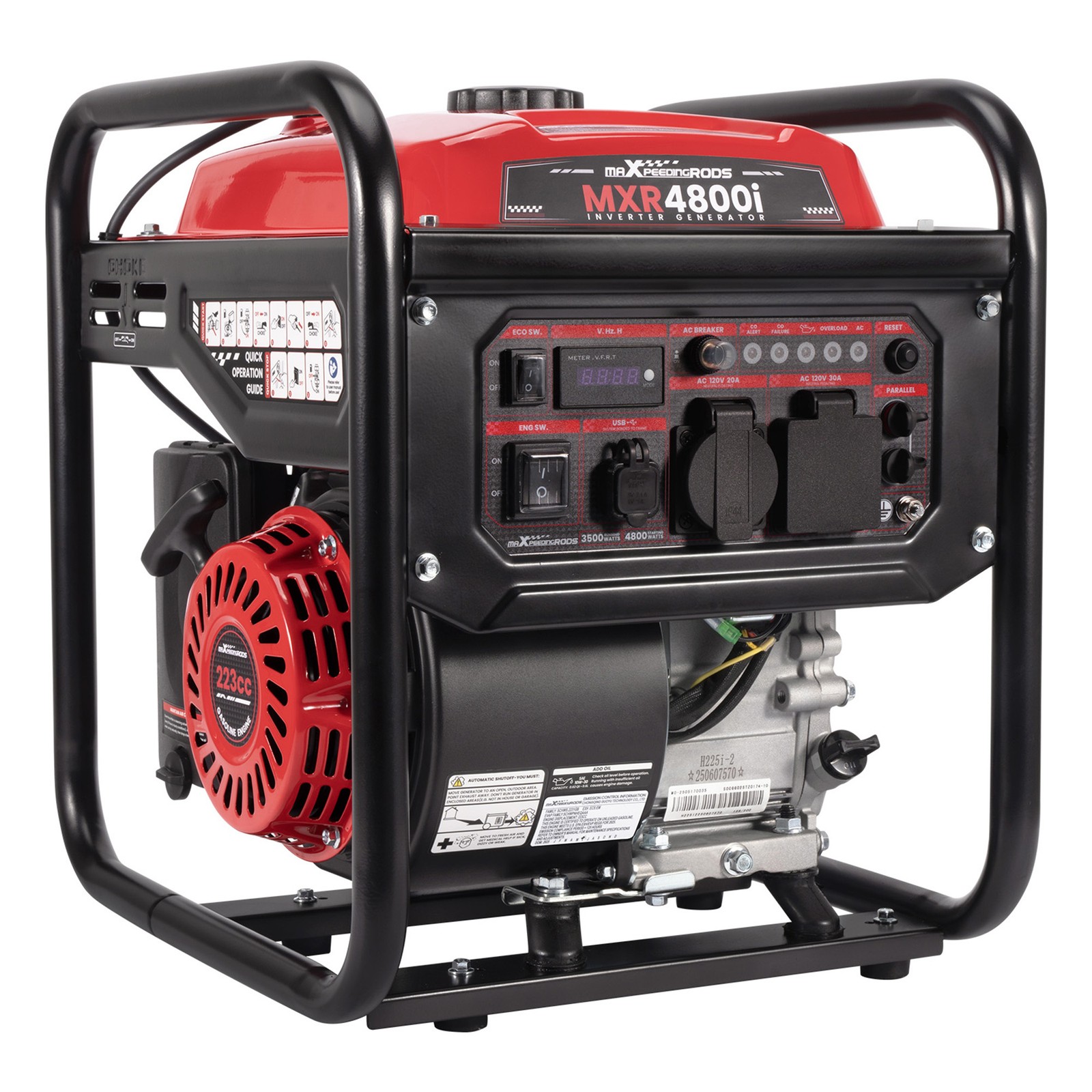 4800W Gasoline Inverter Generator Co Alert Household Gassline Powered