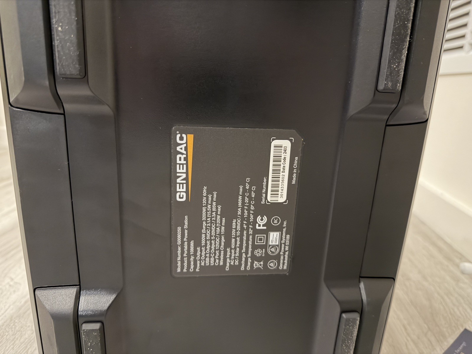 Generac GB1000 Portable Power Station G0080250 Used