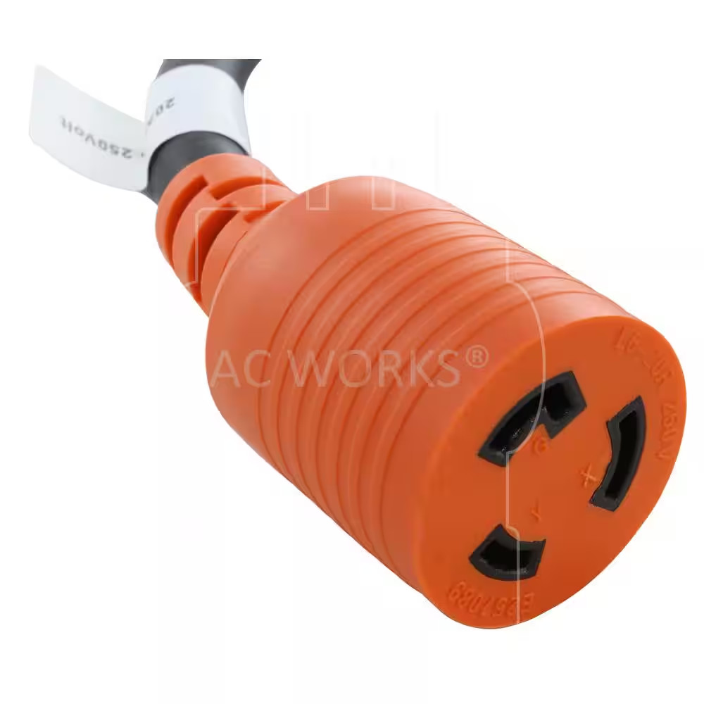 AC Connectors 25 Ft. 12/3 Heavy Duty SOOW L6-20 20 Amp 250-Volt Generator Rubber