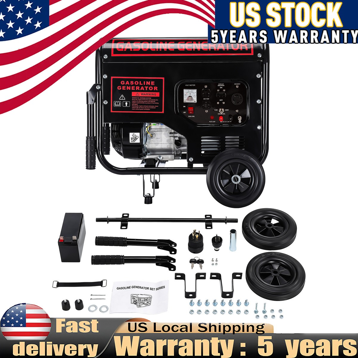Petrol Generator 110V/220V Fuel Efficient Portable 110V/220V Gasoline Generator