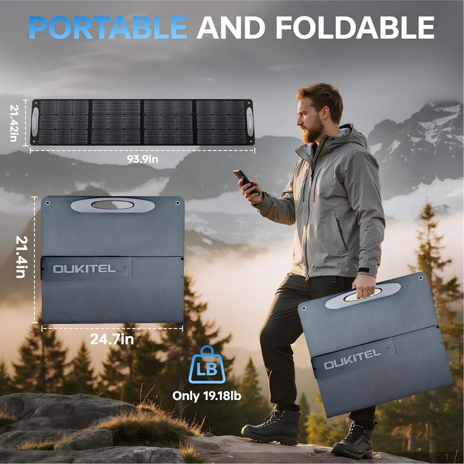 Power Station 2400W/ 2048Wh Solar Generator ++PV100 Fast Charging for Emergencie