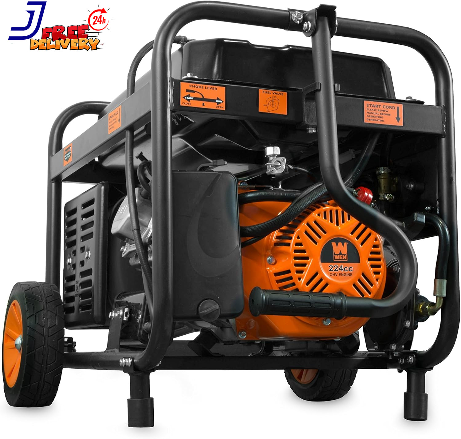 4,750-Watt 120V/240V Dual Fuel Portable Generator with Wheel Kit Electric Start