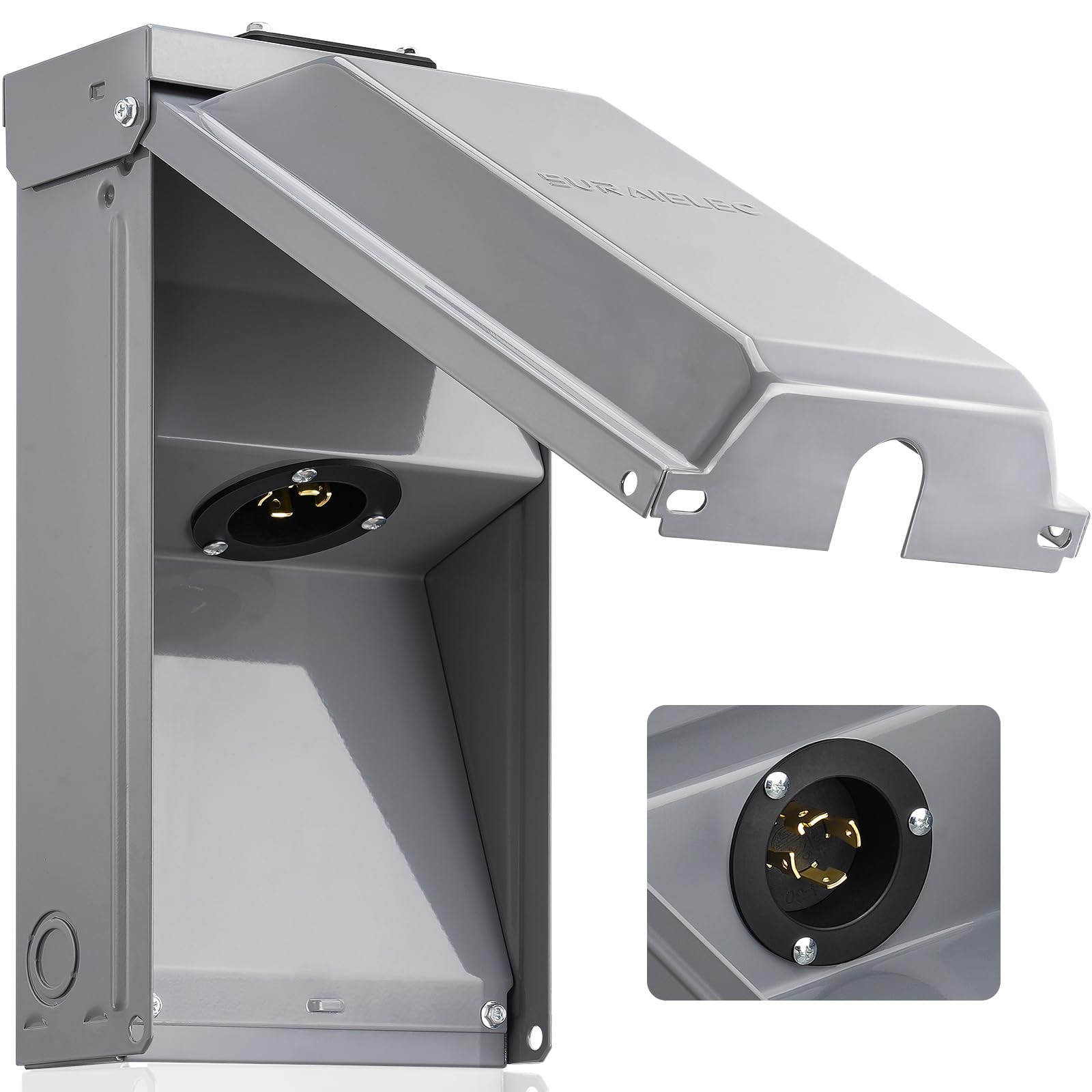 SURAIELEC 30 Amp Generator Power Inlet Box, NEMA L14-30P L14-30P, Gray