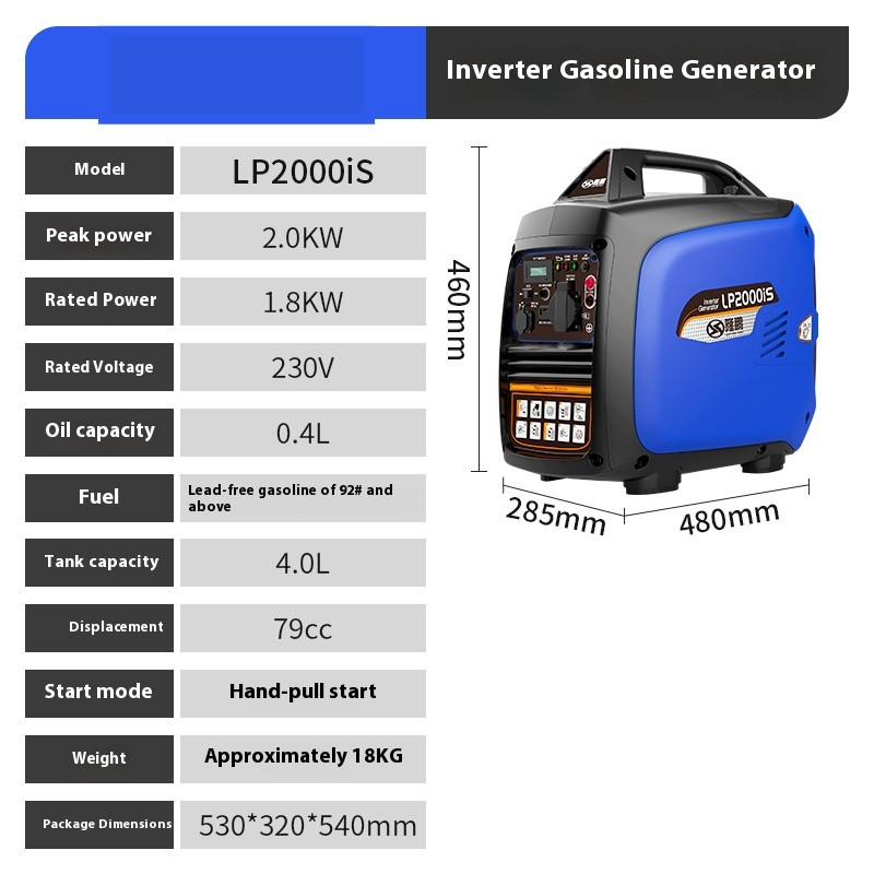 Gasoline Generator 220v Small Home Outdoor Camping Handheld Portable Inverter