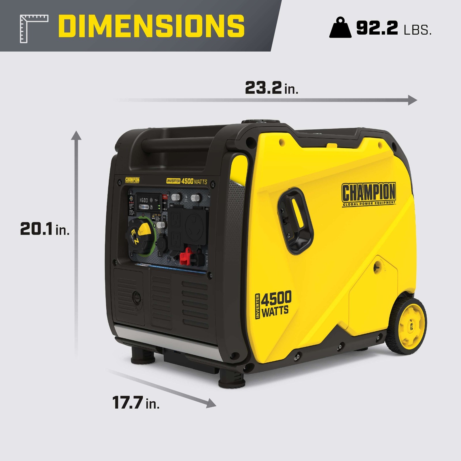 201318 – Champion 4500-Watt Portable Inverter Generator with CO Shield® – NEW