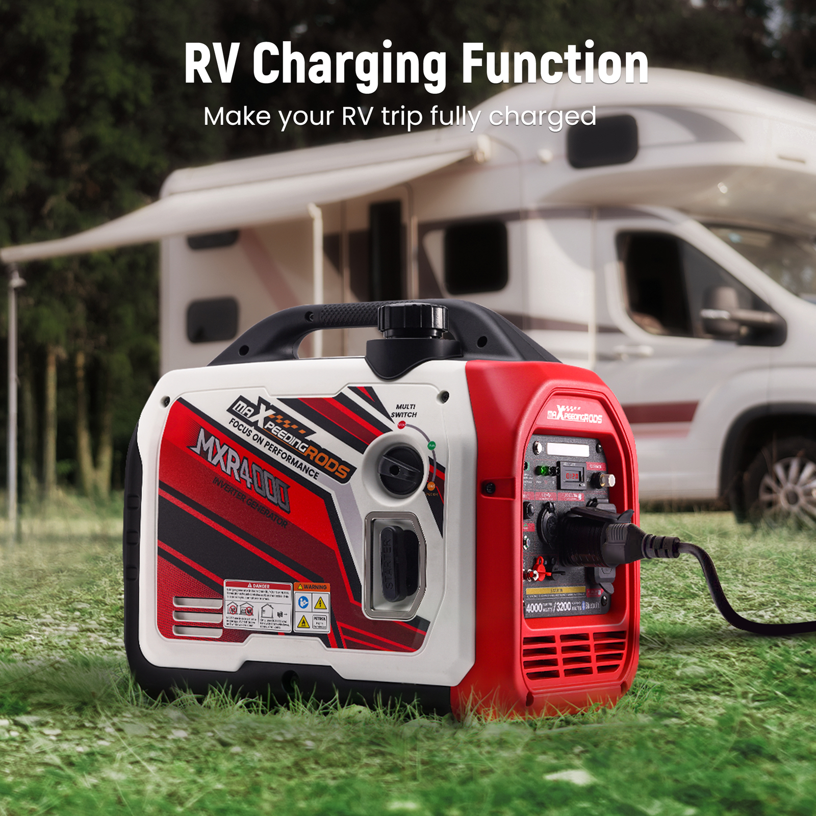4000 Watt Portable Power Generator Inverter 4 Stroke 145 cc Engine Gas Powered