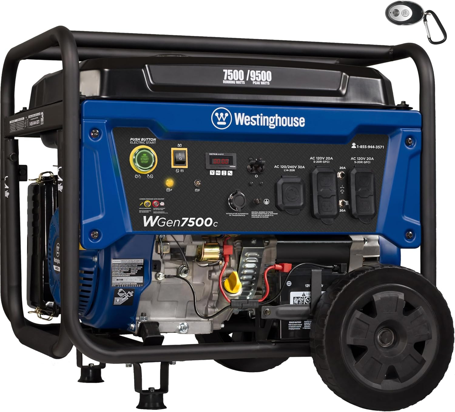 Westinghouse 9500 Peak Watt Home Backup Portable Generator, Remote Electric Star