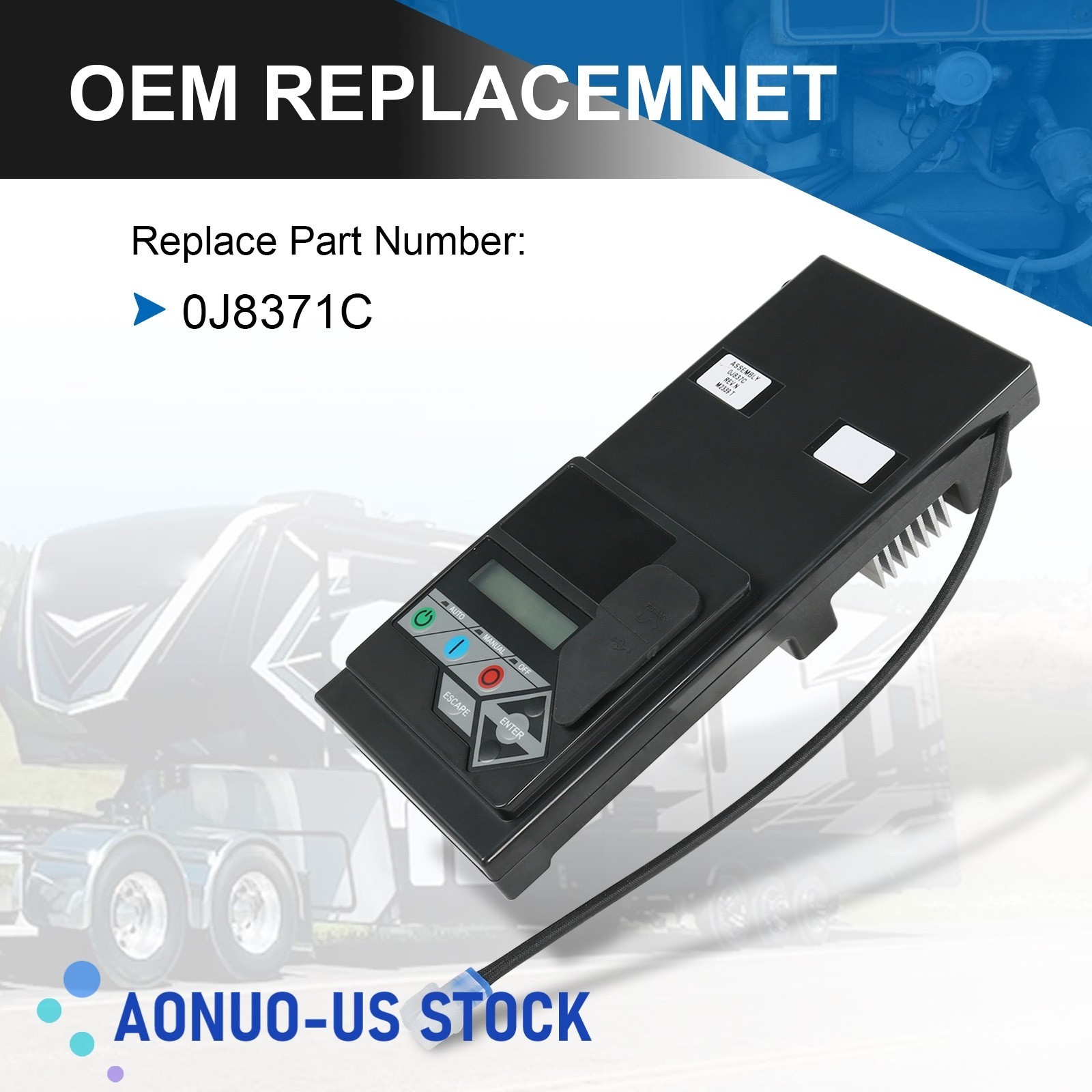 Black Generator Standby Controller Assembly HSB AC Replace For RV 0J8371C