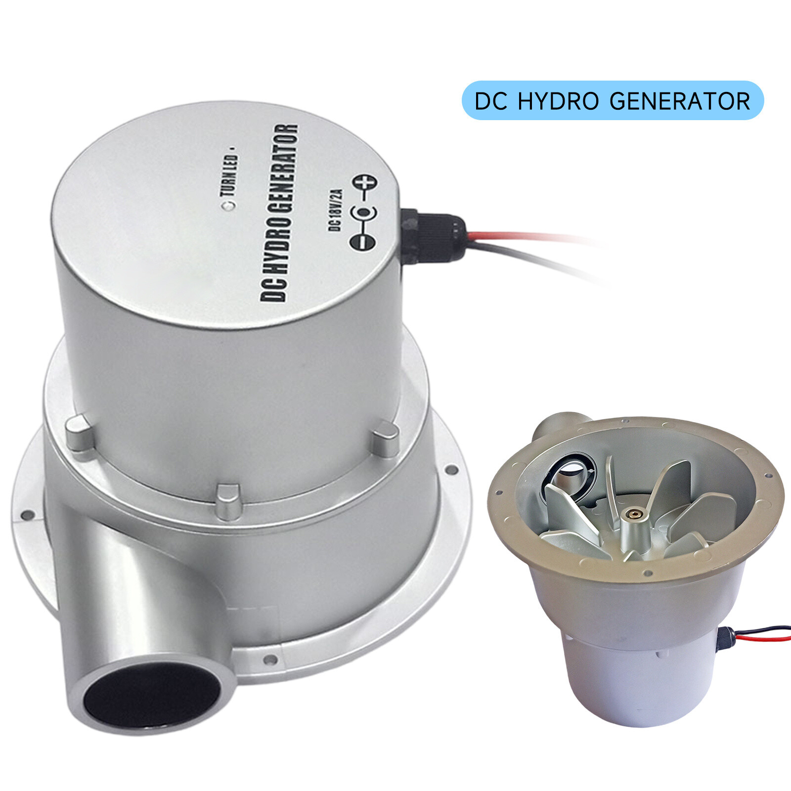 DC 18V 36W/50W Mini Portable Hydroelectric Turbine Water Flow Hydro Generator