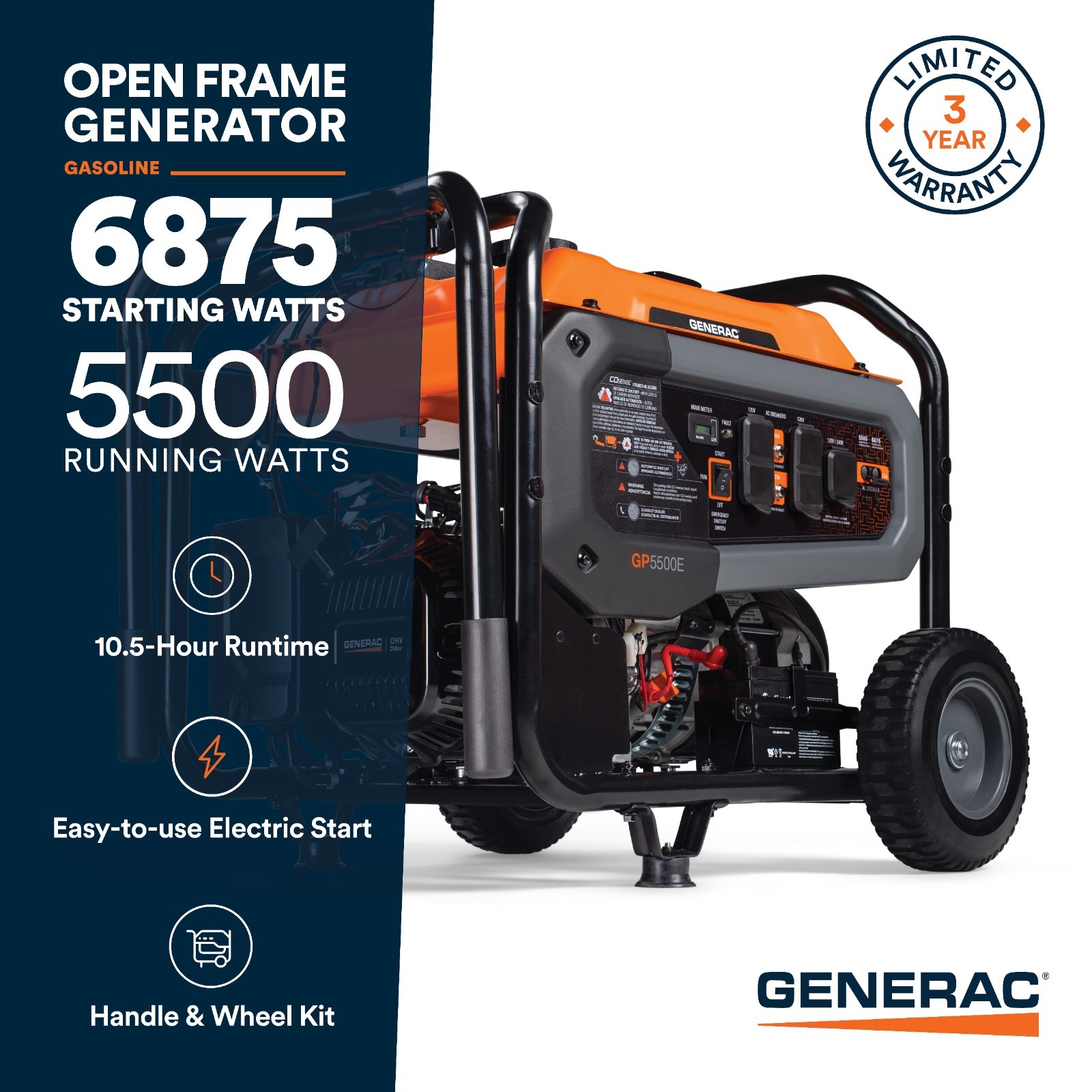 Generac GP5500E Portable Generator 50ST