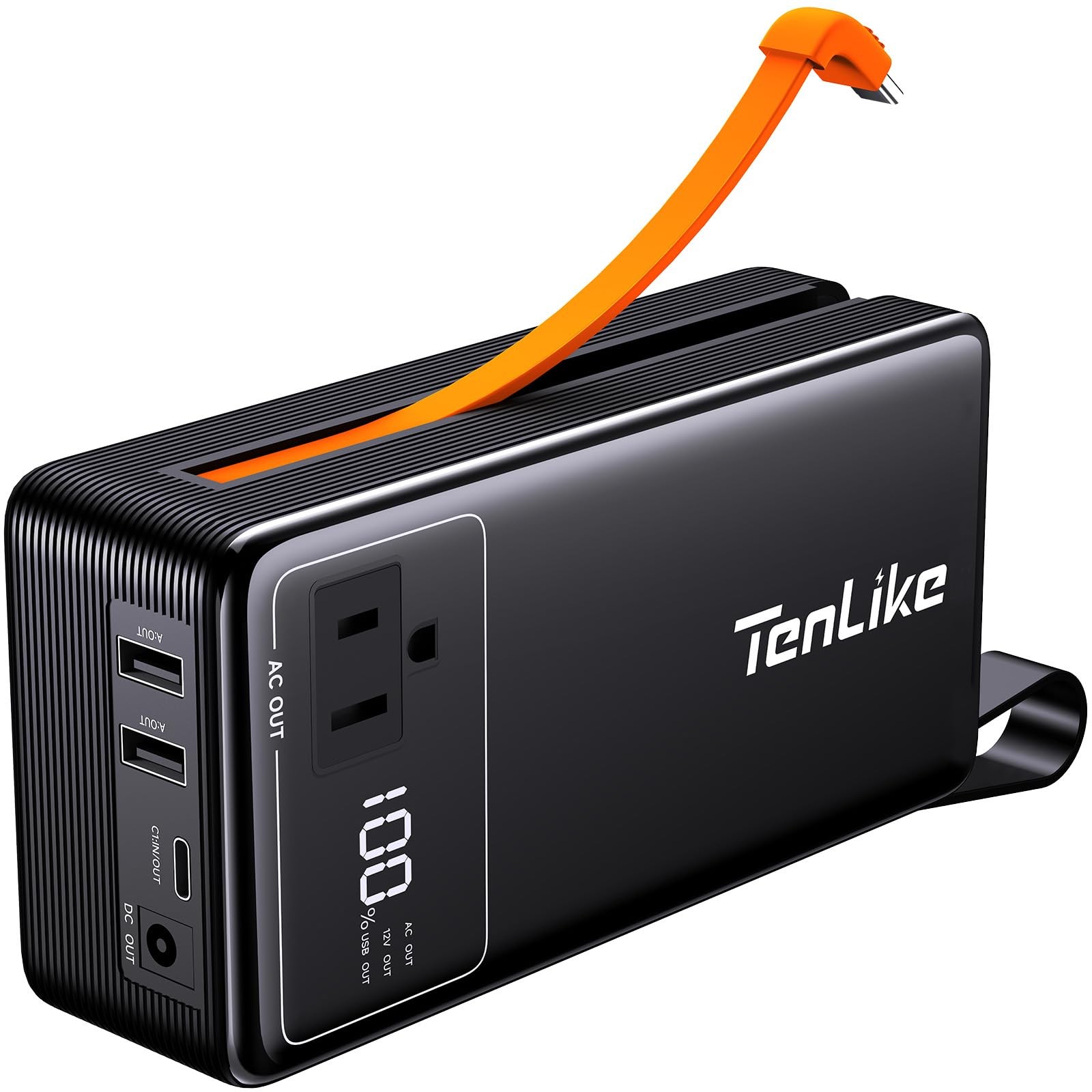Portable Power Station with AC Outlet Bank for Camping Essentials Black