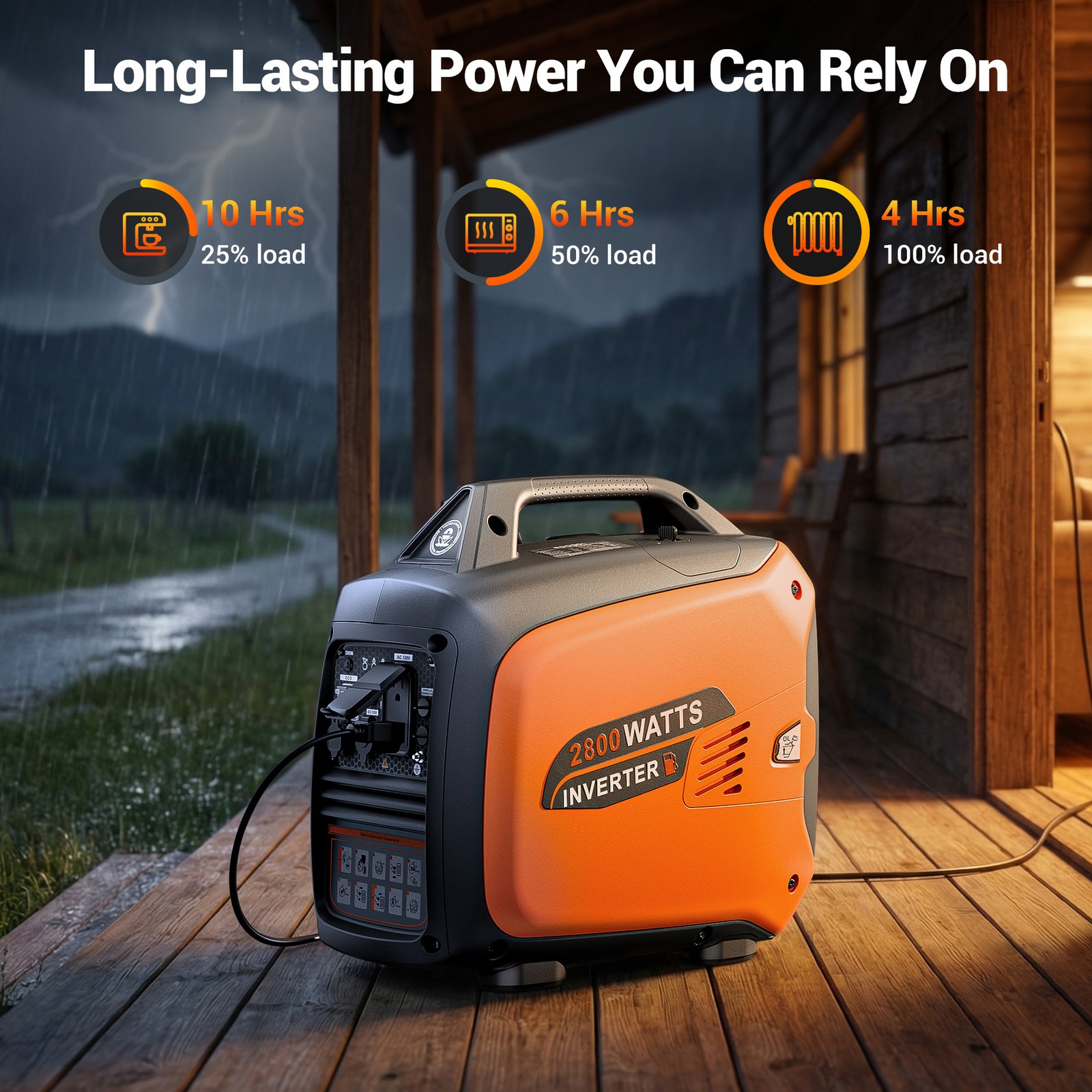 Mutaomay 2800W Quiet Inverter Generator Gas Portable Home Backup Construction