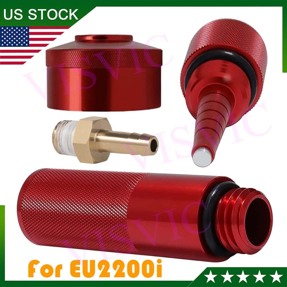 Red Generator Aluminum Extended Run Gas Cap w/ Brass Funnel For Honda EU2200i💎
