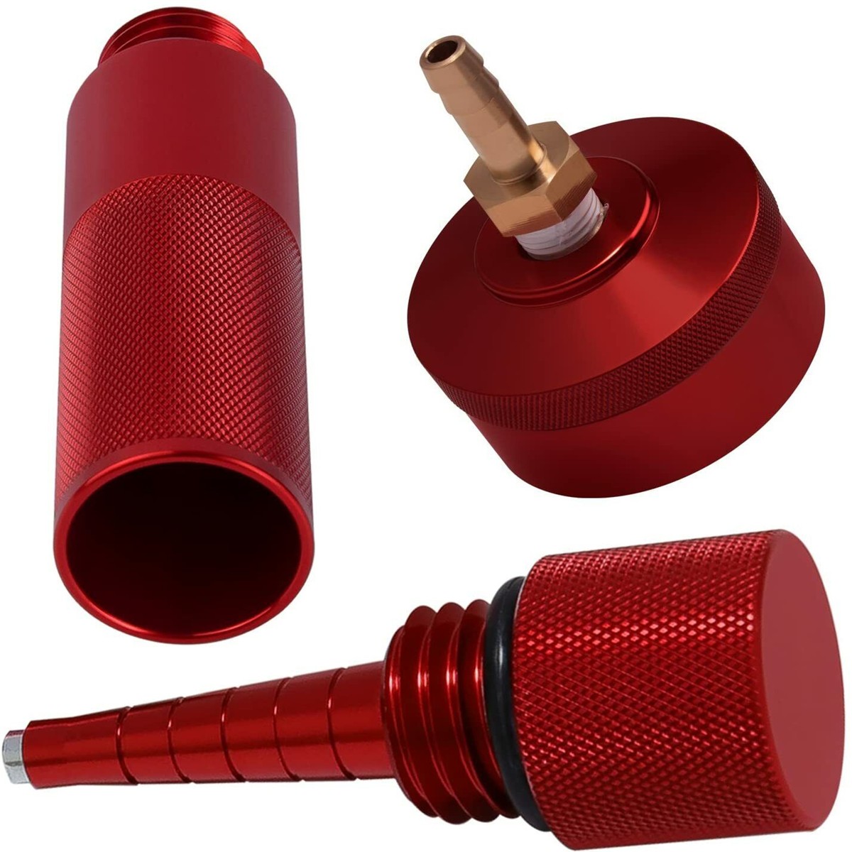 Red Generator Aluminum Extended Run Gas Cap w/ Brass Funnel For Honda EU2000i