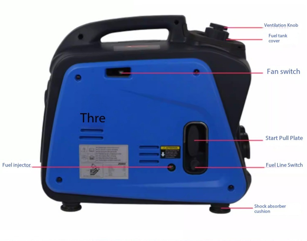 Gasoline Generator for Home Use, Inverter Type, 800W/1kW/2kW/3kW Quiet Operation