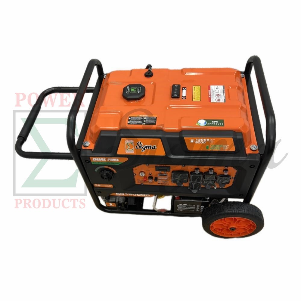 Sigma 12000 Watts Dual Fuel Electric Start Gas Generator with CO Alert