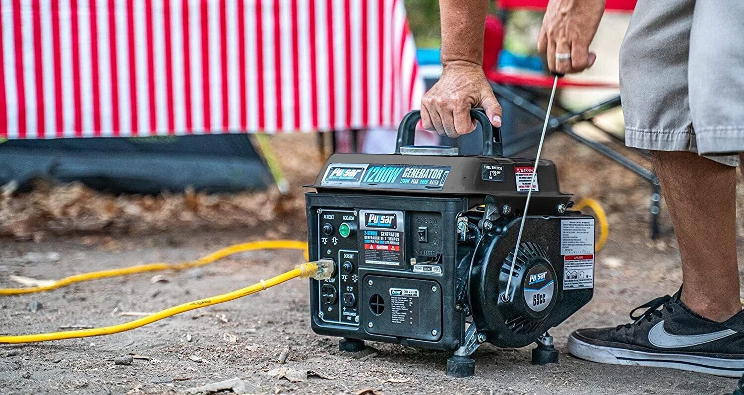 Pulsar 1200W Portable Gas-Powered Generator with Carrying Handle G1200SG