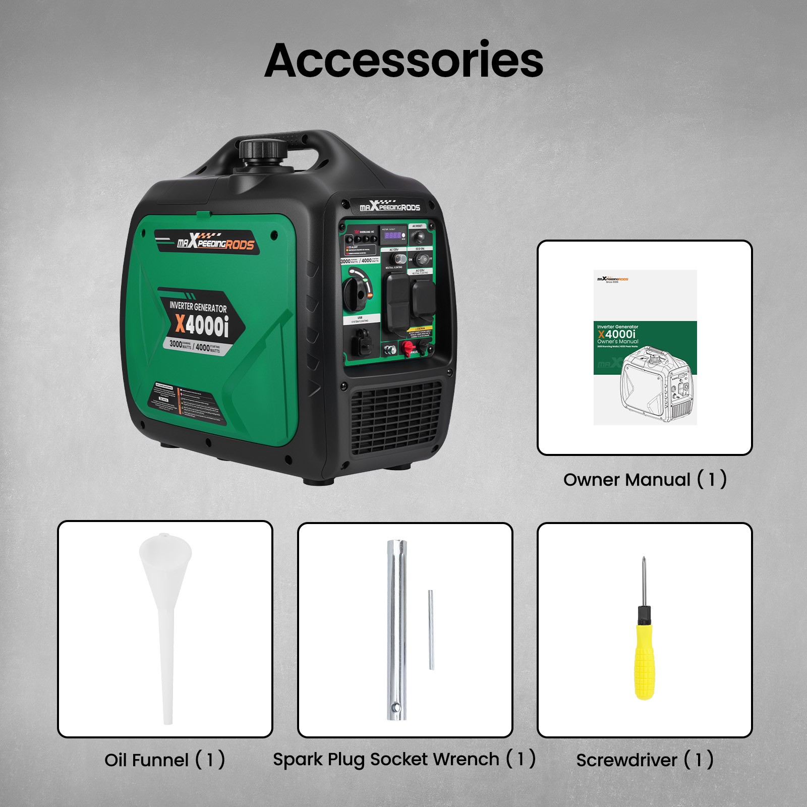 4000 Watt Generators Portable Gas Generator Inverter Quiet for Home Emergency