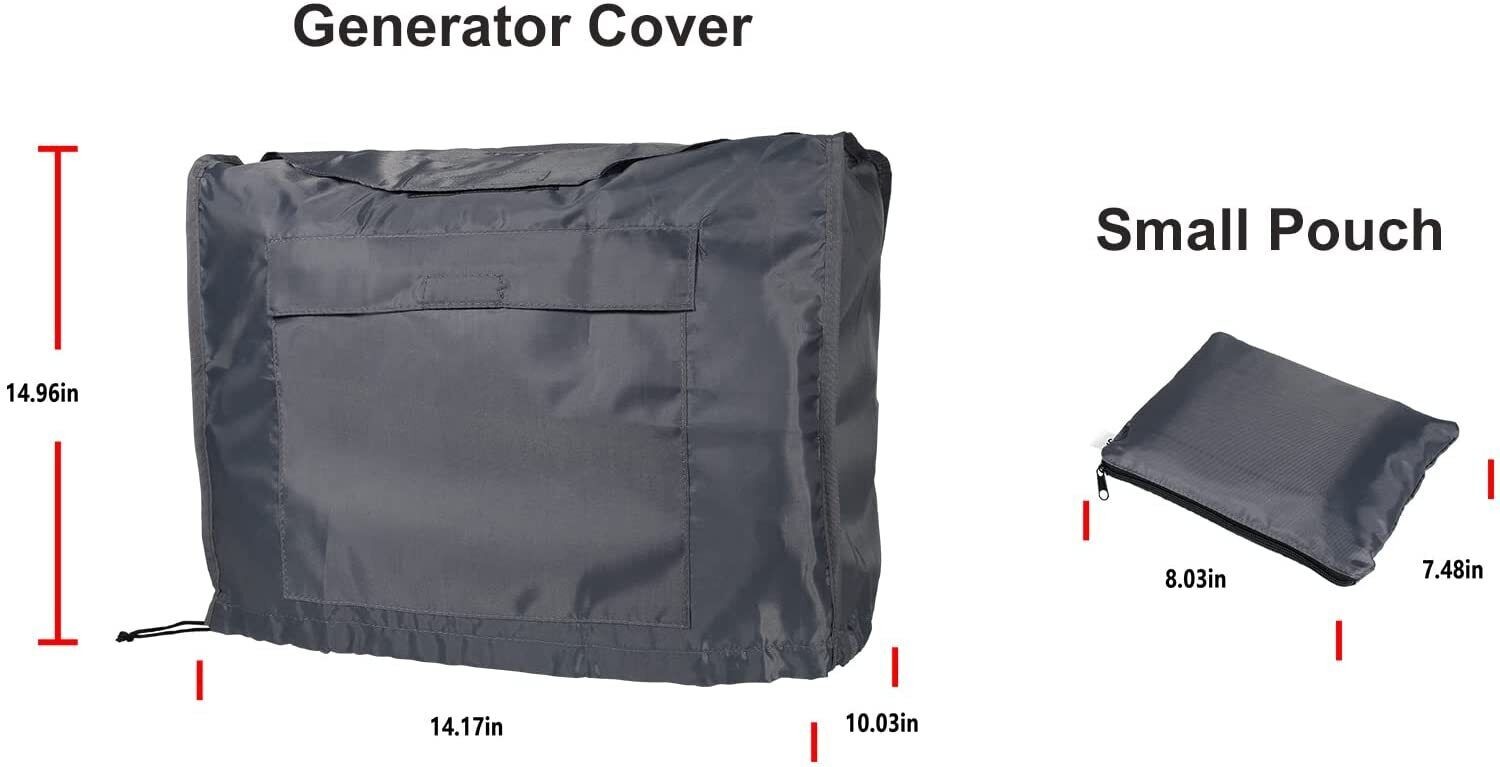 Waterproof Generator Cover with Storage Pocket for Honda Eu2000i Eu2200i, Black