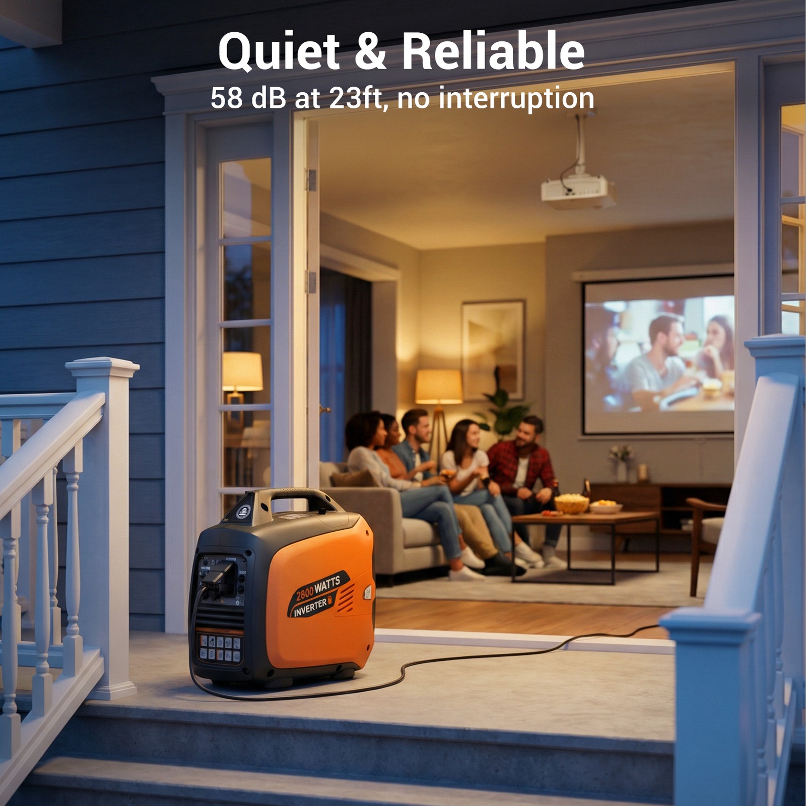 Efurden Inverter Generators 2500W Gas Powered Portable Quiet for Emergency Use