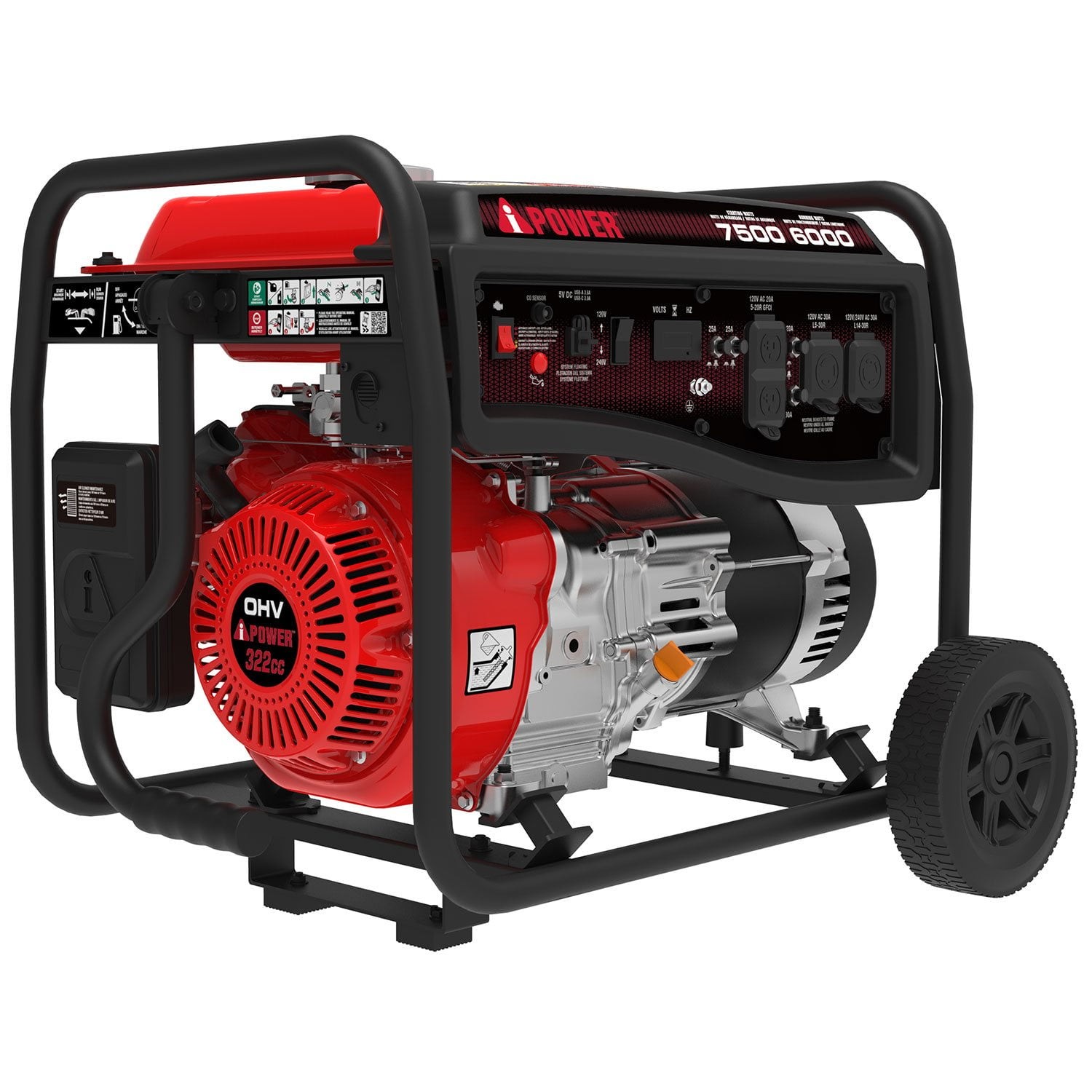7,500/6,000-Watt A-iPower Portable Generator + CO Sensor Technology 322cc 4-Stro
