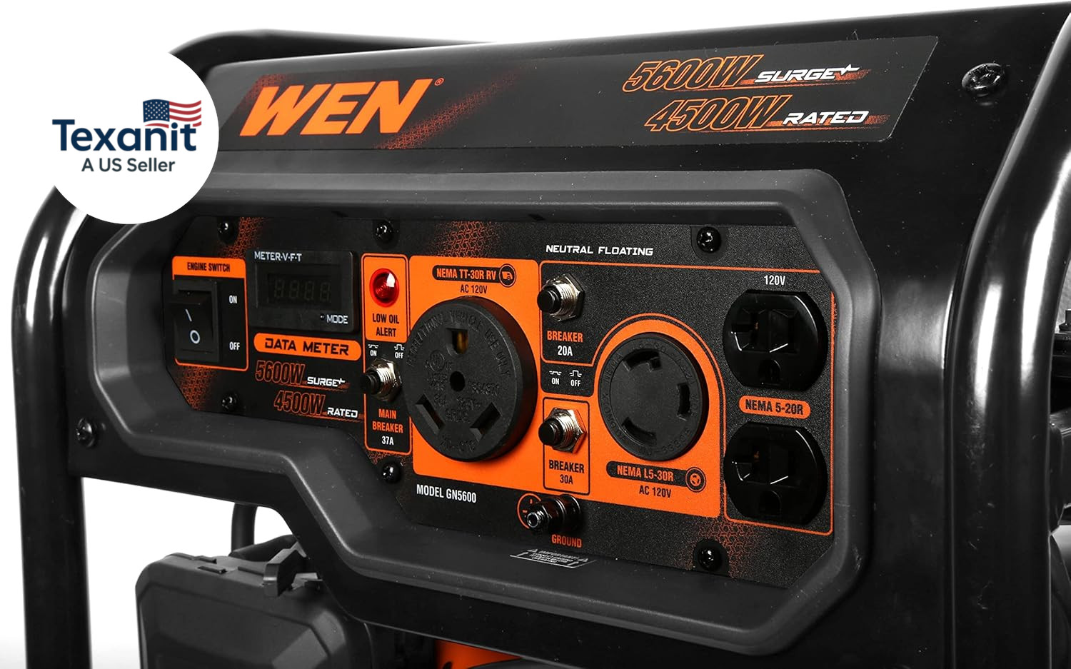 5600-Watt Portable Generator, 224Cc, Transfer-Switch and Rv-Ready (GN5600)