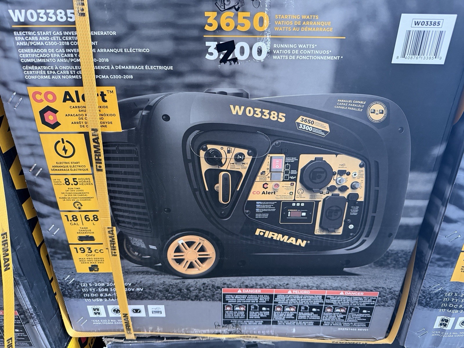 FIRMAN W03386F 3650W Remote Start Inverter Generator -New
