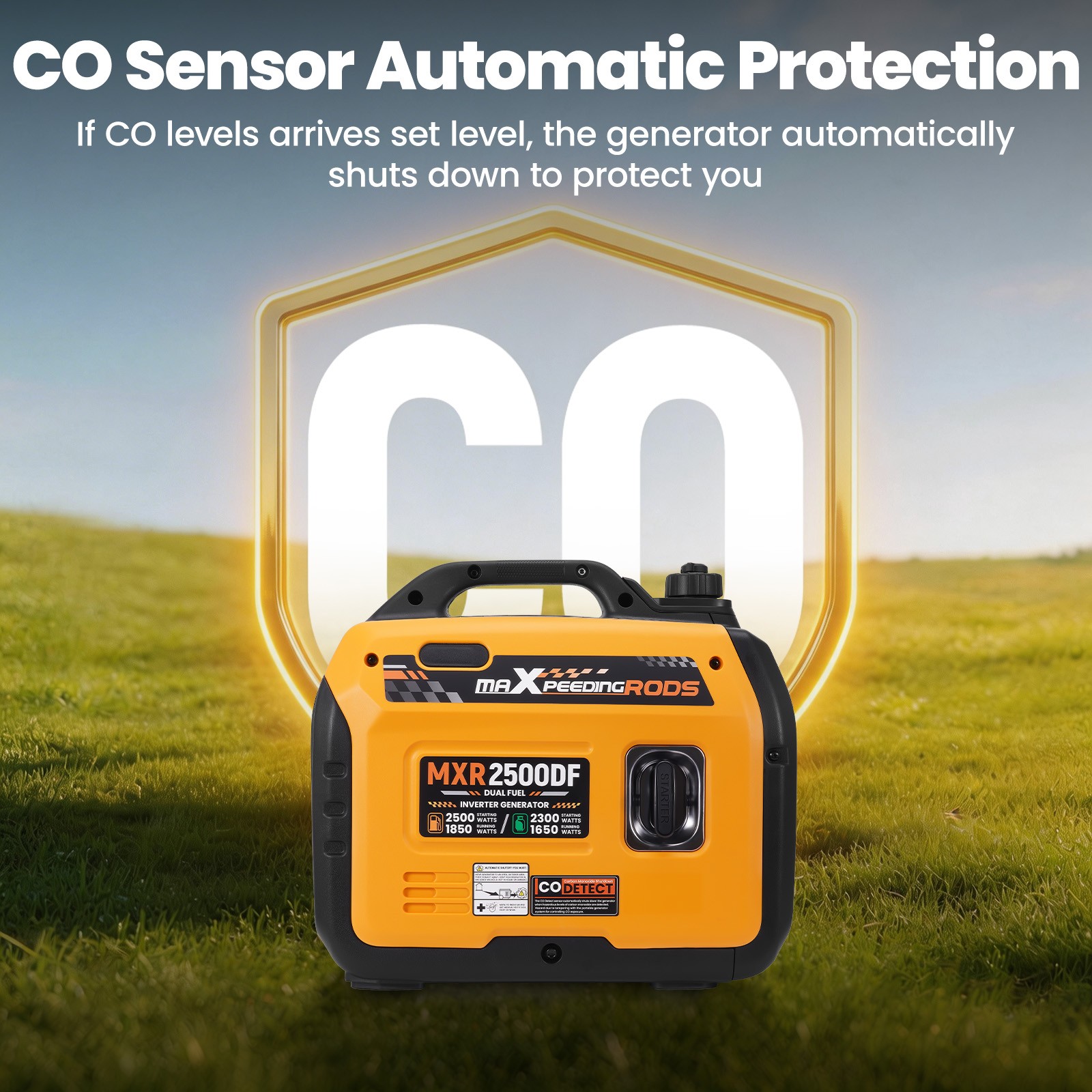 2.5KW Quiet Dual Fuel Portable Generator Gasoline/Propane for Outdoor Movies