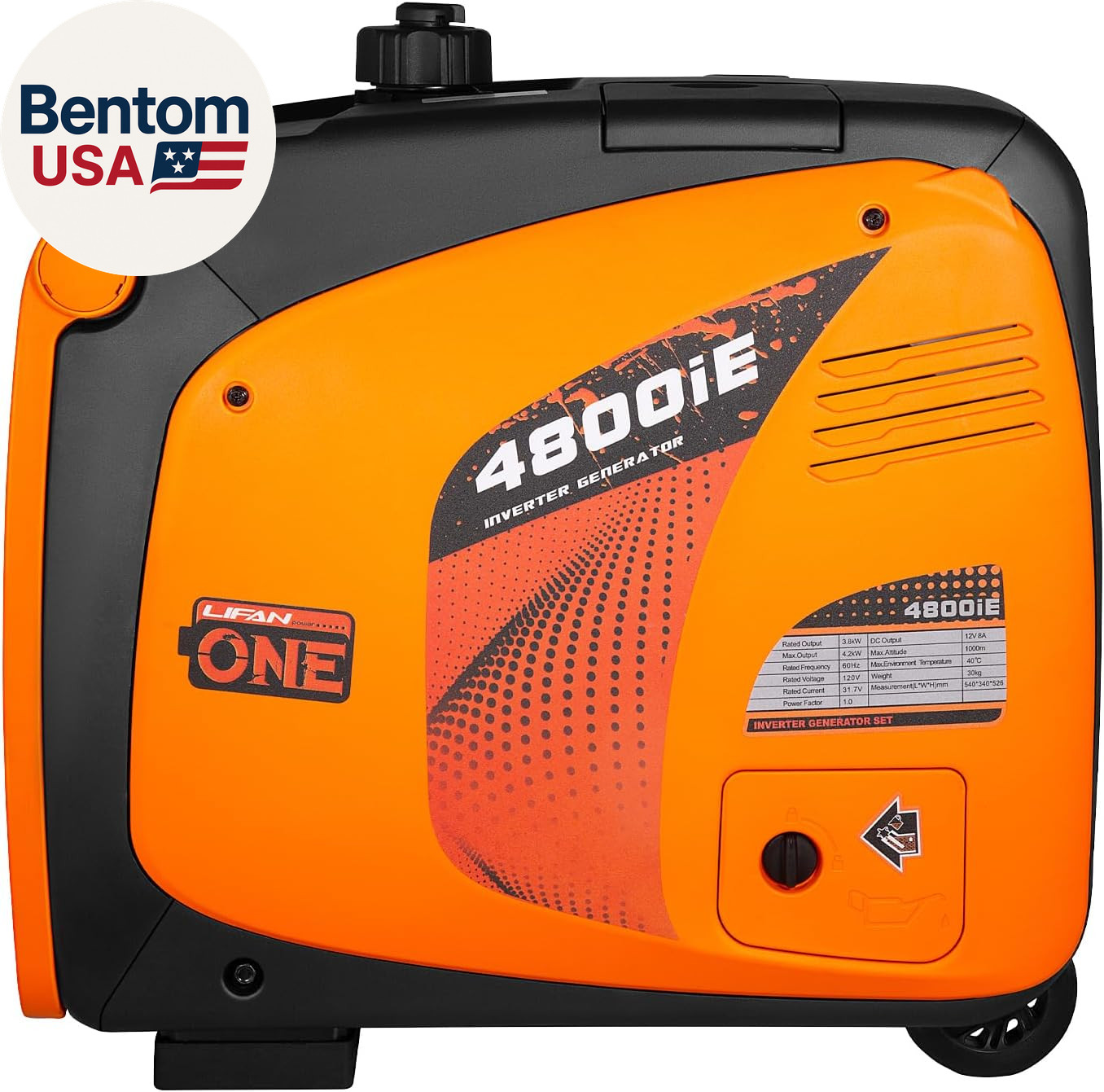 4800W Portable Inverter Generator with Remote Electric Start, Super Quiet Gas Po