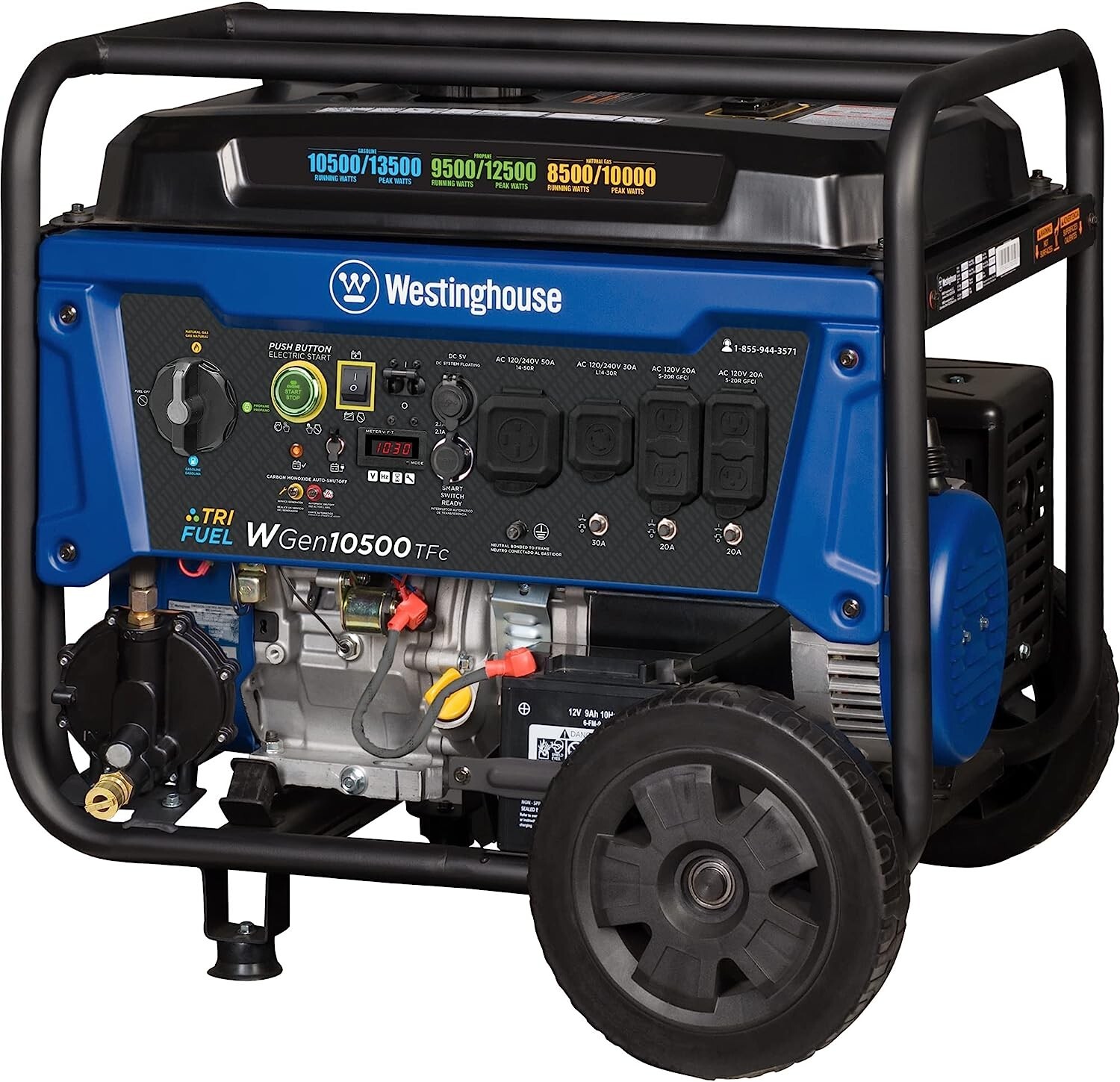 Westinghouse 13,000-W Portable Hybrid Tri Fuel Gas Generator with Remote Start