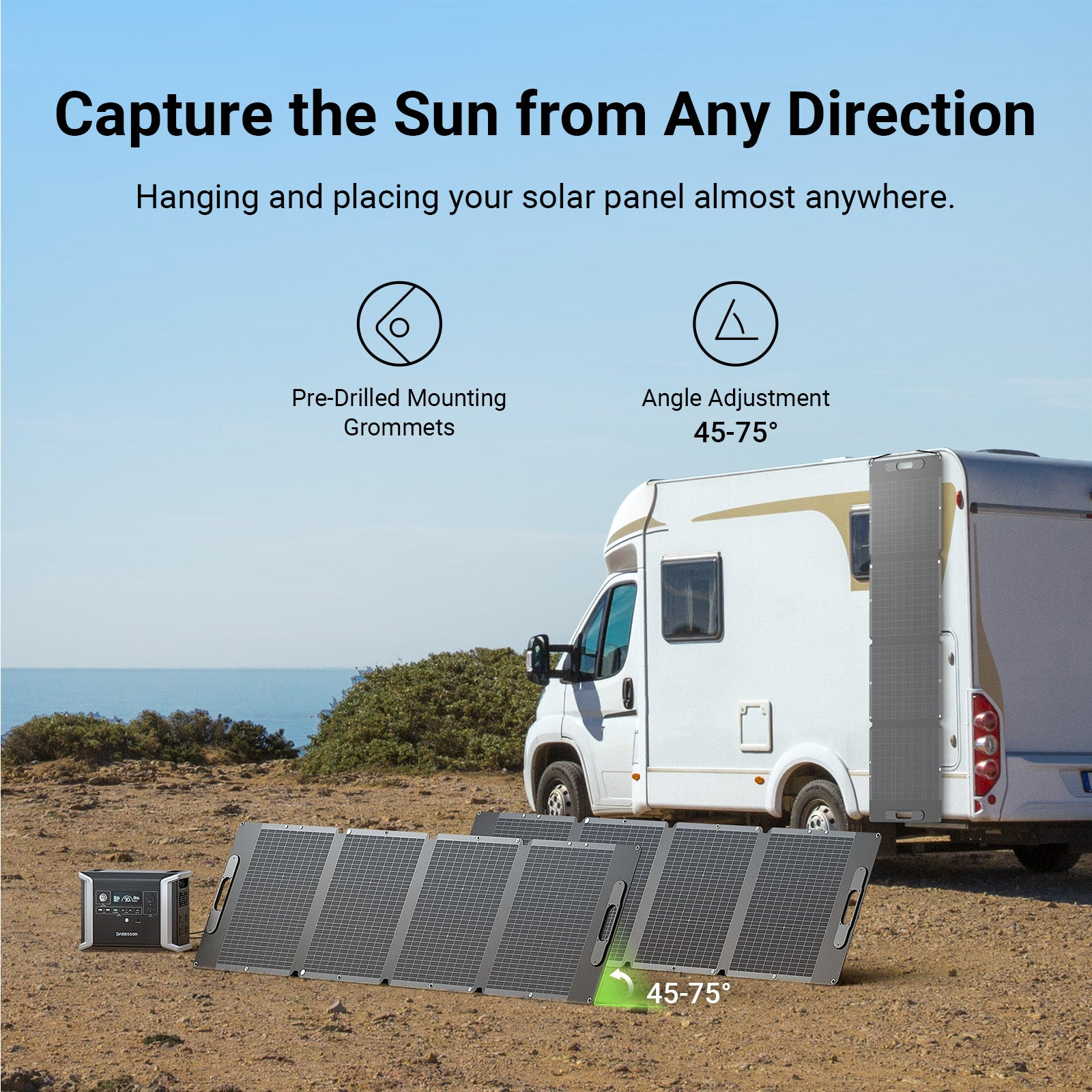 5300Wh 2200W Power Station w/ Expandable Battery + 2pcs Folding Solar Panel 210W