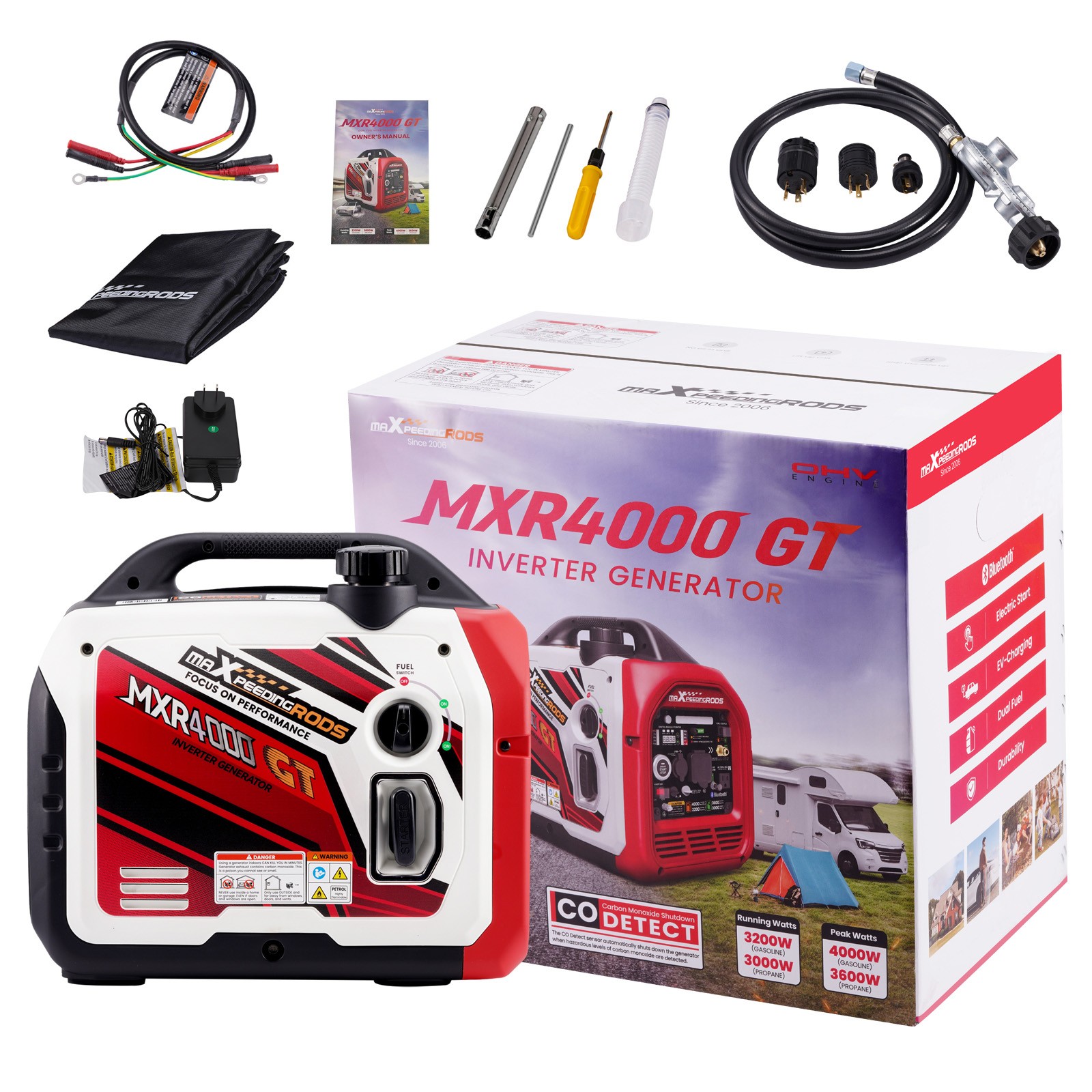 Portable Super Quiet Dual Fuel Inverter Generator 4KW For Camping RV Travel