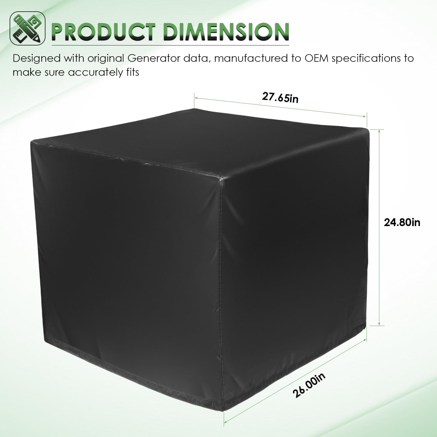 Outdoor Waterproof Generator Cover for WGen2000/3600/5500/7500/9500, Black
