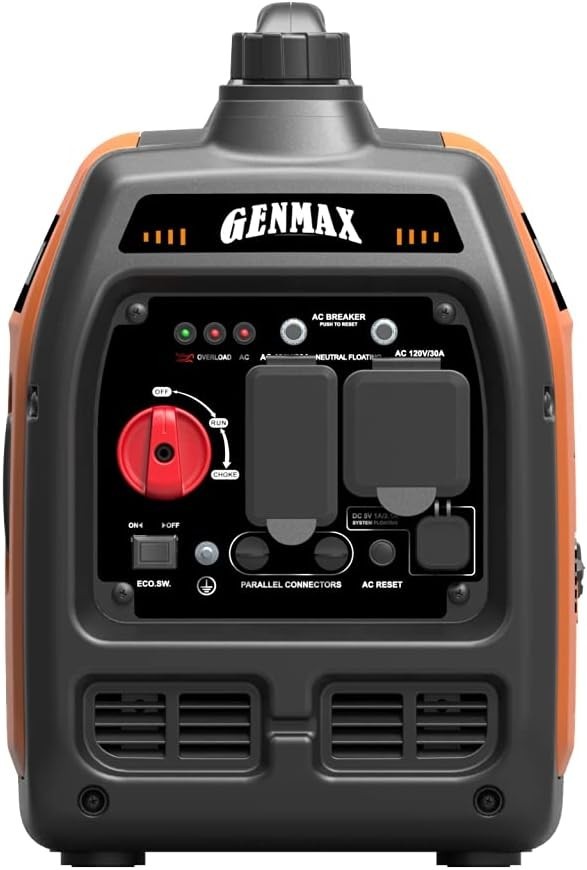 GENMAX 3,200-W Quiet Portable RV Ready Gas Powered Inverter Generator, CO Sensor