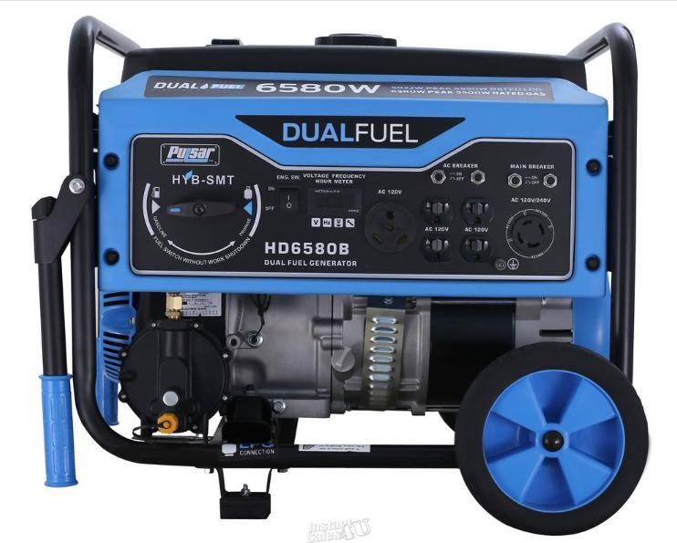 Pulsar 6580W Portable RV Ready Dual Fuel Gas Powered Generator Wheel Kit HD6580B