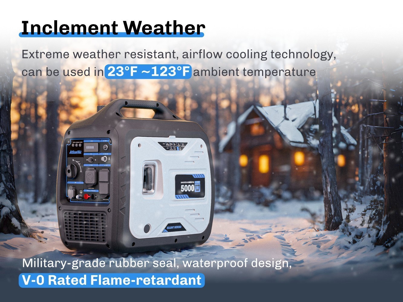 5KW Portable 4-Stroke Inverter Generator Gasoline 120V EPA For Construction Site