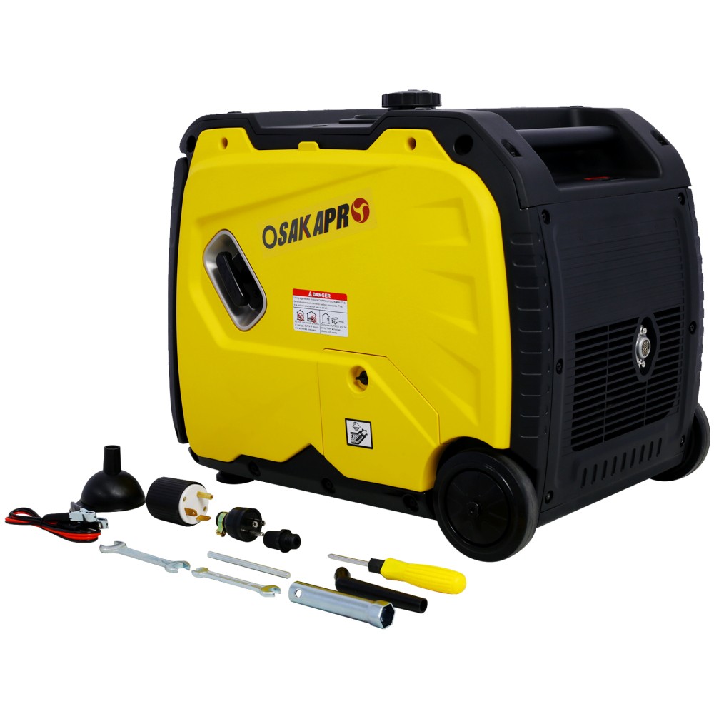 Ultra-Quiet 4500W Inverter Generator w/Electric Start – Foldable Handle & Wheels