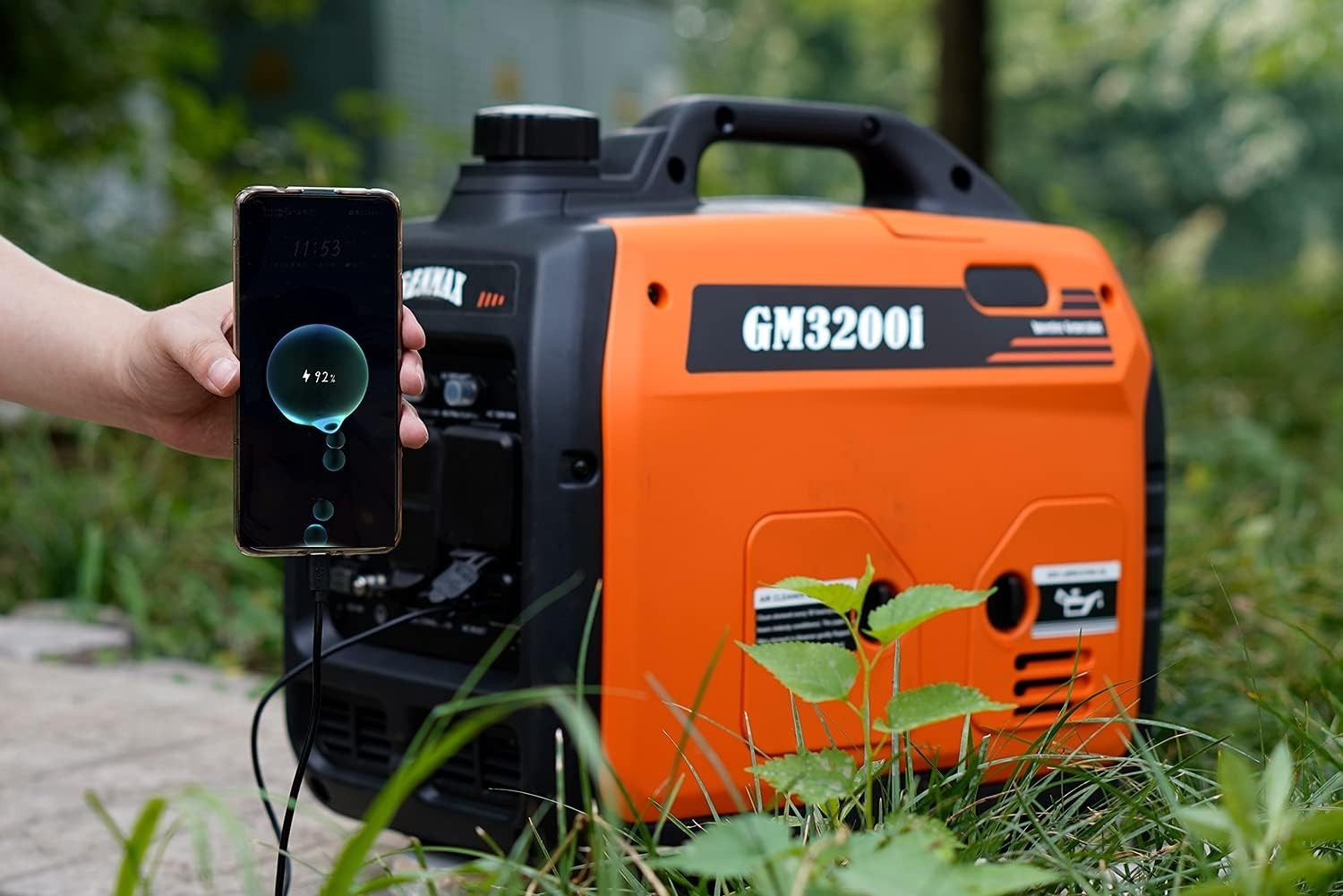 GENMAX 3,200-W Quiet Portable RV Ready Gas Powered Inverter Generator, CO Sensor